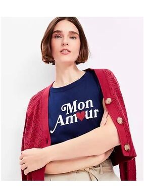 LOFT “Mon Amour” Graphic Tee – Size Large – Worn Once ❤️